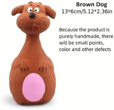Inspire Curations SqueakySafari Latex Dog Chew Toy Elephant & Cow Edition brown