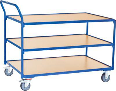 fetra® leichter Tischwagen, 3 Böden, 1200 x 800 mm