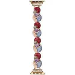 Neue Armbanduhr GlacierX Gleam Vintage Stretch Bracelet Lilac Garden für Apple Watch 38/40/41mm Lila