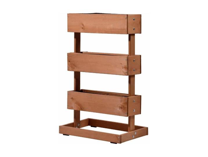 Hochbeet DOBAR mit 3 Pflanzkästen , braun, B:49,5cm H:78cm T:30cm, Pflanzgefässe, Hochbeet
