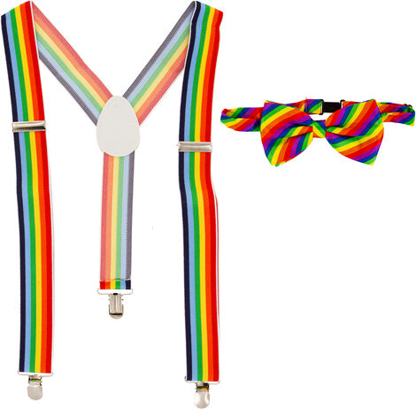 Set Hosenträger & Fliege, bunt