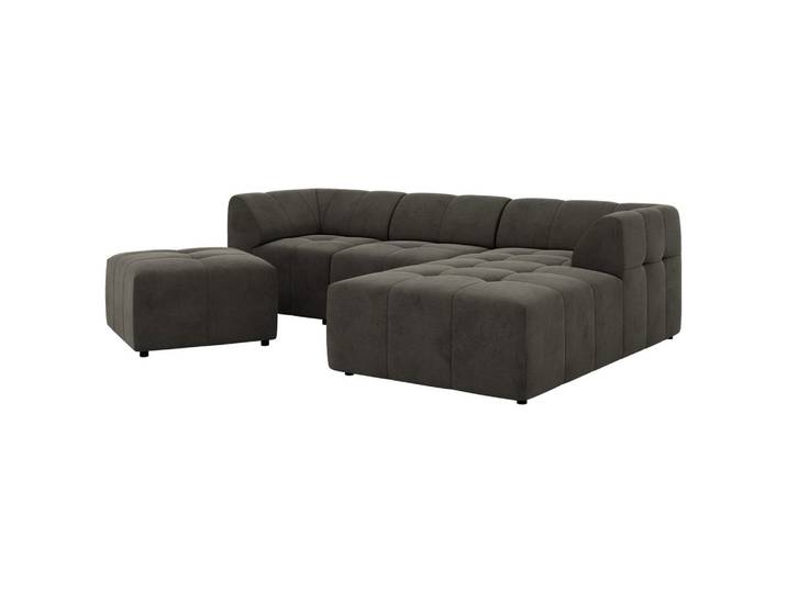 ECKSOFA VORITA L 4M - Dunkelgrau Velvet - Rechts Seite