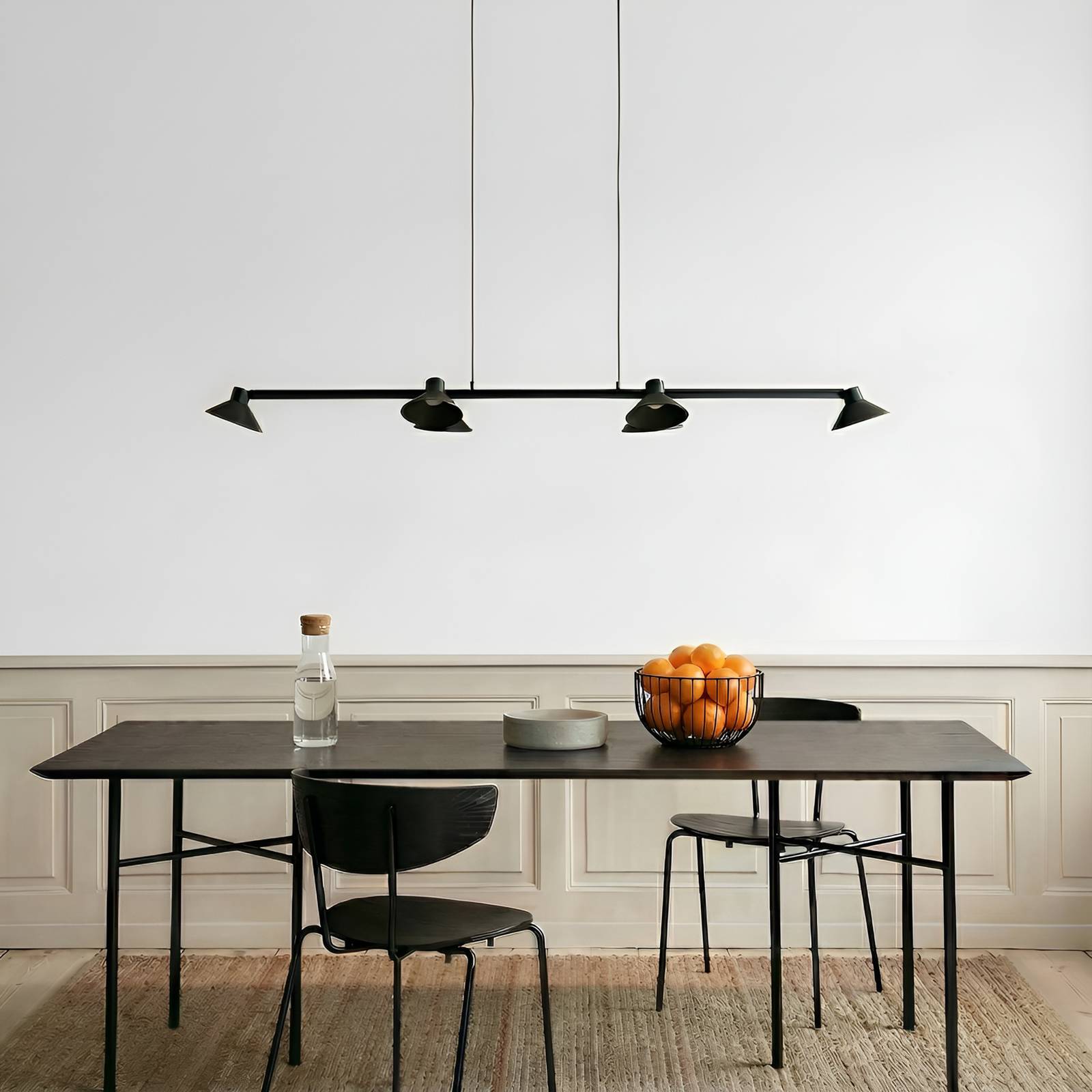 Hängelampe Steve Lucande, dimmbar, schwarz, für Wohn- / Esszimmer, Metall, Modern