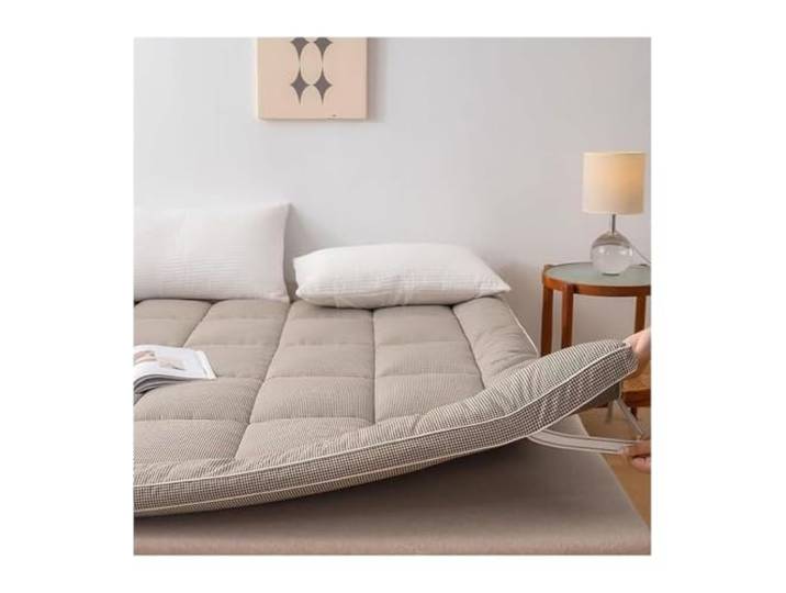 TVANTRUXIS Japanische Boden-Futon-Matratze aus Baumwolle 90–180 x 200 cm, Camping, Reisen, Zuhause, Hotel, Schlafsaal, Krankenhaus, Gast: auf dem Boden(D,180*200cm)
