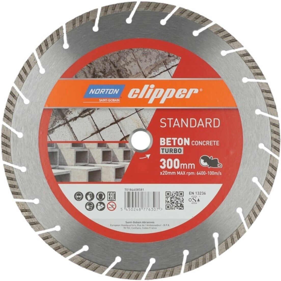 Norton Diamantscheibe Standard Beton Turbo, Durchmesser 300 ; Saint-Gobain (70184608581)