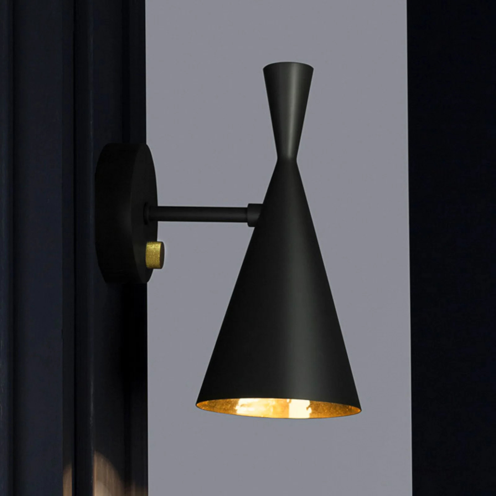 Tom Dixon Beat Wandlamp Matt Black/Brass