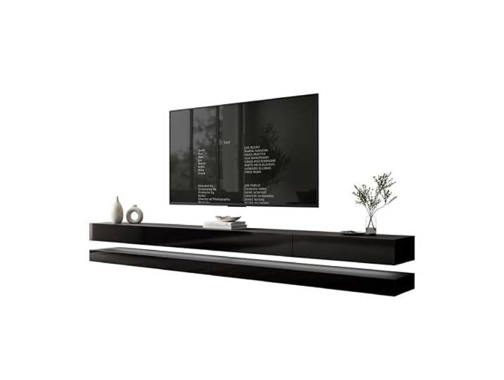 Lookway TV-Schrank Sky 280 cm (Schwarz/Schwarz Hochglanz, mit LED)