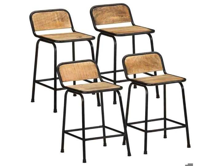 Bonne qualité - Tabourets Ergonomique - BMD - Tabourets de bar - lot de 4 - bois massif manguier brut - 46x35 5x70 cm DECO M3588693