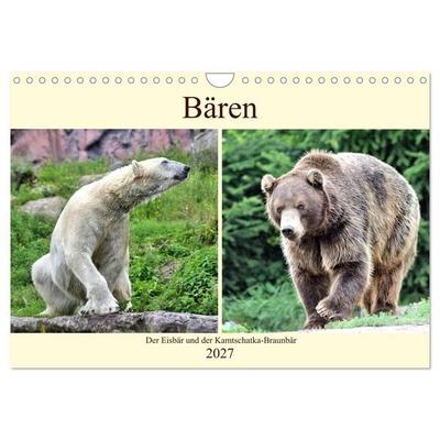 Bären - Der Eisbär und der Kamtschatka-Braunbär (Wandkalender 2027 DIN A4 quer), CALVENDO Monatskalender