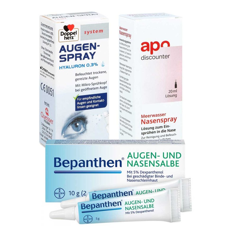 Bepanthen Augen- und Nasensalbe + Doppelherz Augenspray + Befeuc 08102077