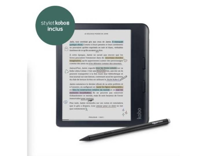 Kobo - Liseuse Ebook Pack Libra Colour + Stylus 2 Noir