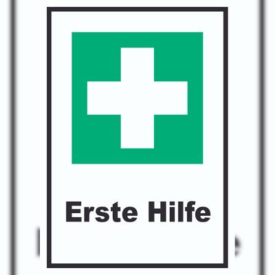 HB-Druck Erste Hilfe Schild A5 Rückseite selbstklebend
