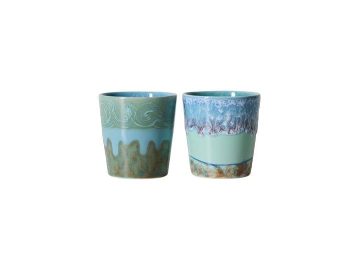 HK LIVING - Tasse à café 70s ceramics - Bleu - Grès émaillé