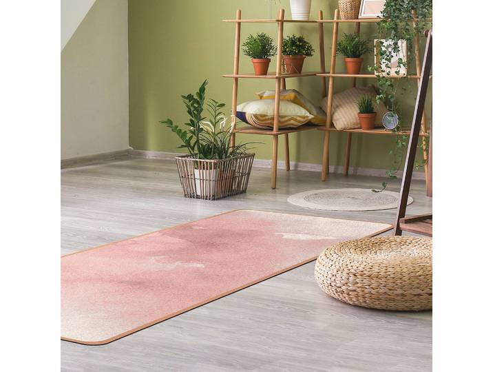 Läufer/Yogamatte Aquarellstruktur 183 x 61cm Pink/Pink