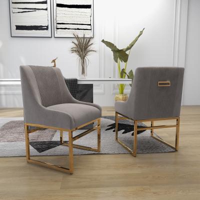 SEYNAR Contempoary Velvet Dining Chair with Metal Frame Legs, set of 2