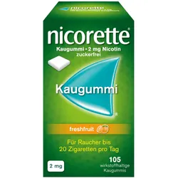 nicorette 2 mg Nikotinkaugummi freshfruit für Raucher zum Aufhören