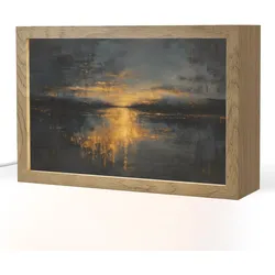 TISCHLEUCHTE Goldene Reflexion auf dem Wasser 30x20 cm