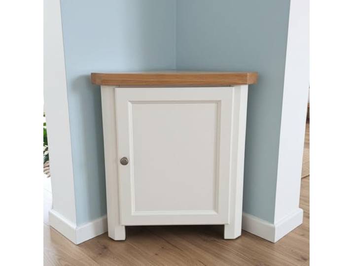 GROF Furniture Eckschrank, lackiert, klein, dreieckig, Aufbewahrungsschrank für Wohnzimmer, Bad und Flur, montierte Eichenmöbel