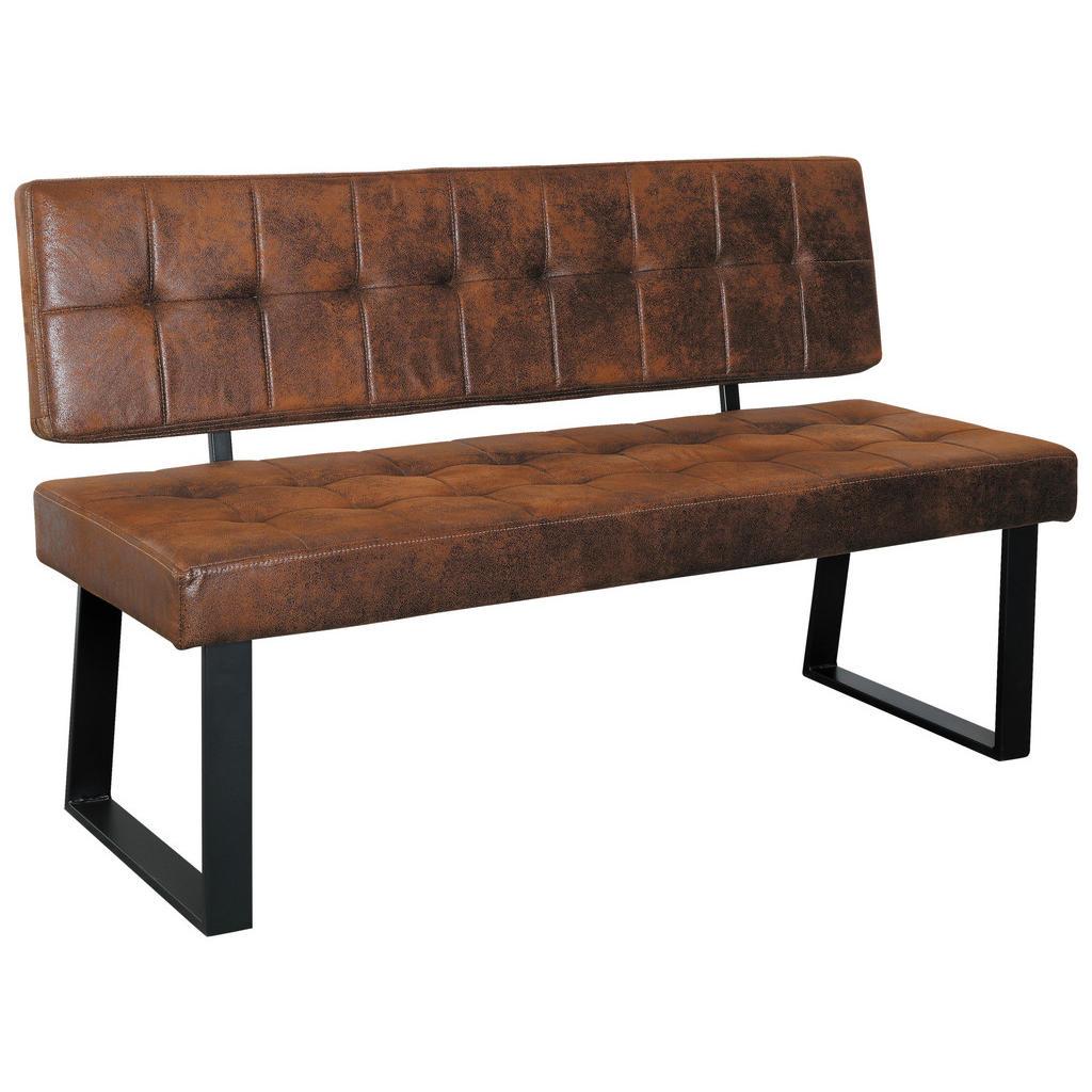 Livetastic Sitzbank , Braun , Metall, Textil , 140x85x56 cm , Esszimmer, Bank, Sitzbänke