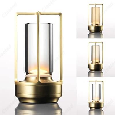 Smart Shopping Spot Rechargeable Wireless Table Lamp LED Touch Sensor Lamp Portable Dimmable Ambient Night Light gold