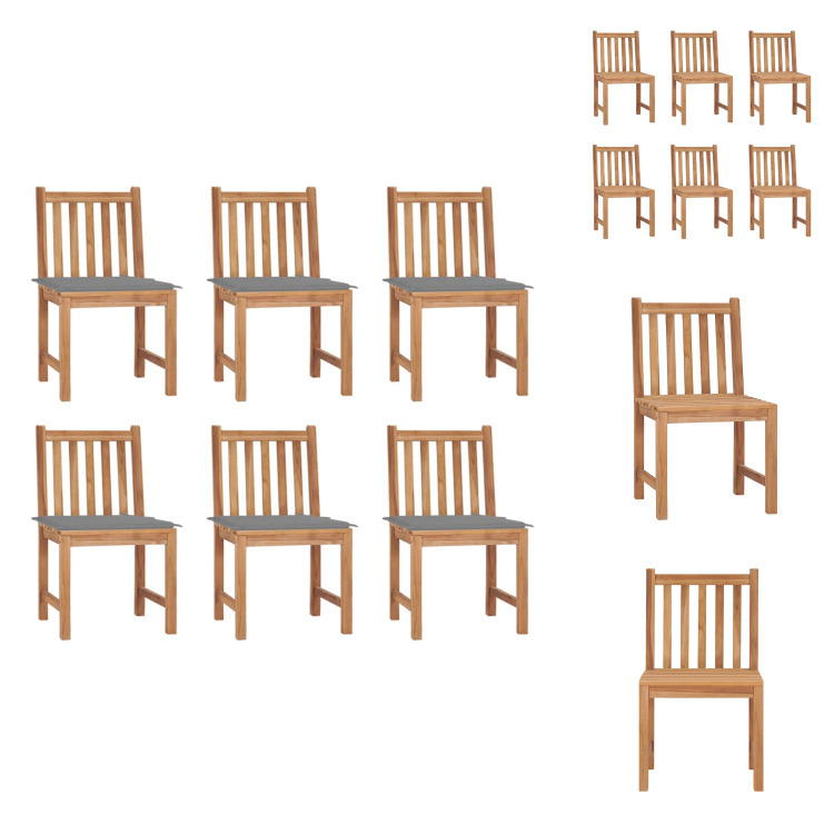 vidaXL Gartenstühle 6 Stk. mit Kissen Massivholz Teak - Gartenstühle