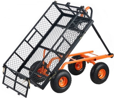 VEVOR Multifunctionele Metalen Tuinkar met 2-in-1 Handgreep en 180 kg Draagvermogen