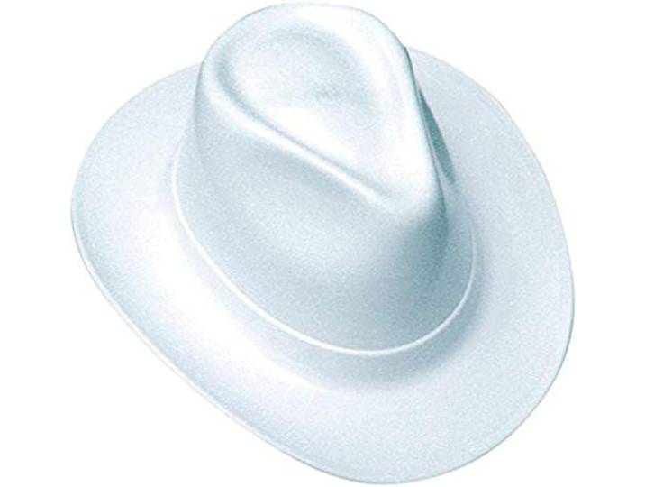 Occunomix, Cowboy-Stil, harter Hut, Ratschenaufhängung, Baumwolle, breite Krempe, Weiß