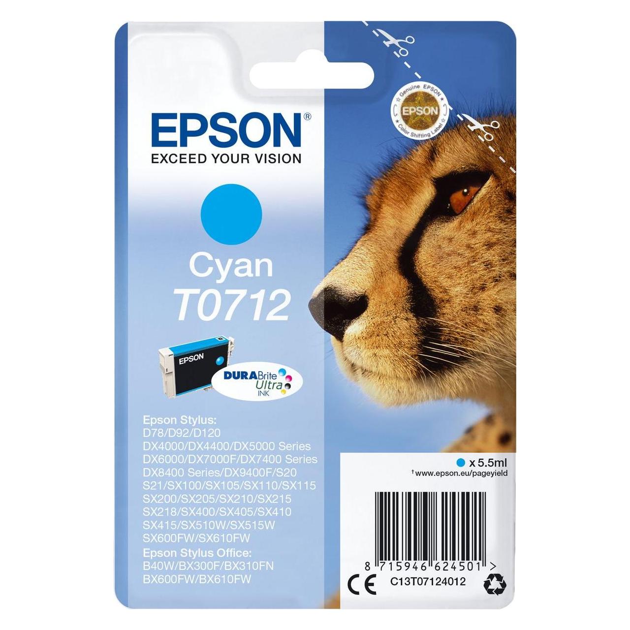 Epson Inkcart Cyan Durabrite Am+Rf (C) (C13T07124022)