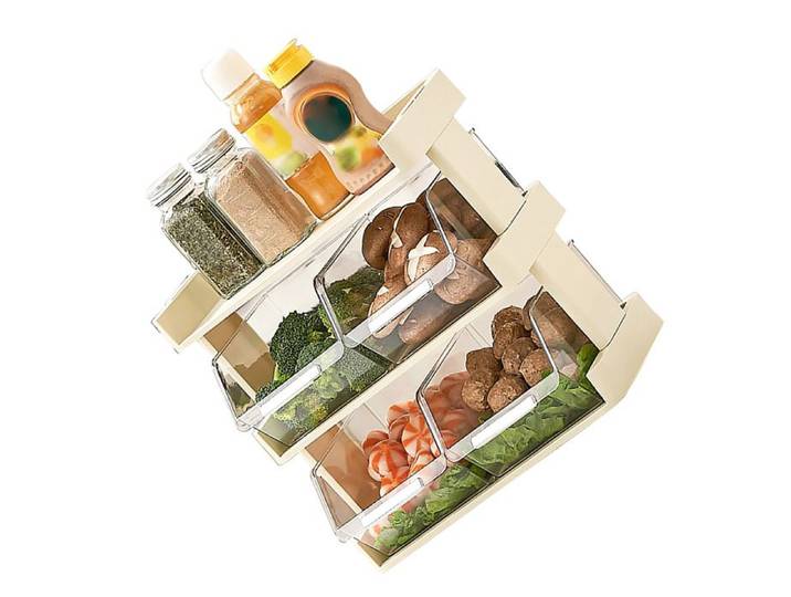 AUCUNE Étagère de rangement pour légumes de cuisine Étagère de stockage de légumes de cuisine culinaires support 2 Trois couches