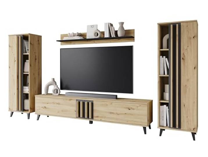 Wohnzimmermöbel-Set Helsinki I, Möbel-Set, Wohnzimmer, TV-Möbel, Eiche Artisan