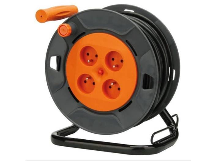 Câble d'extension sur tambour Zenitech KF-FXG-25L\, 4 prises\, 25 m