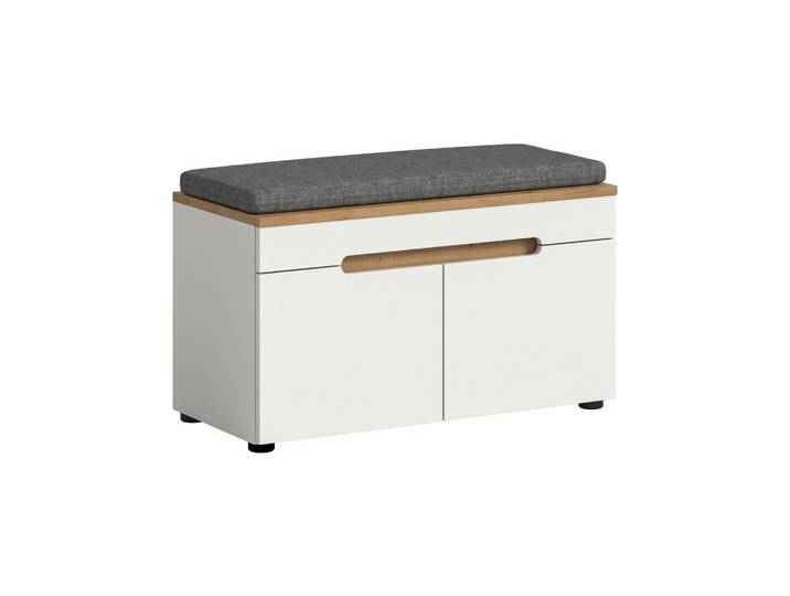 Mid.you Garderobenbank, Weiß, Eiche Artisan, Kunststoff, 80x45x37 cm, Abstellfläche, Garderobe, Garderobenbänke, Schuhbänke