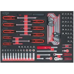KS Tools, Zubehör Werkzeugaufbewahrung, SCS 1/4" Steckschlüssel-Satz, 95 Teile, Einlage ganze Schubfläche