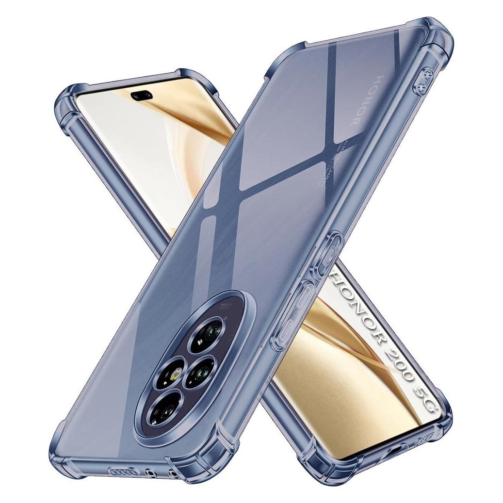 Techsuit - Shockproof Clear Silicone - Honor 200 - Smoke Black (Honor 200) (59432767)