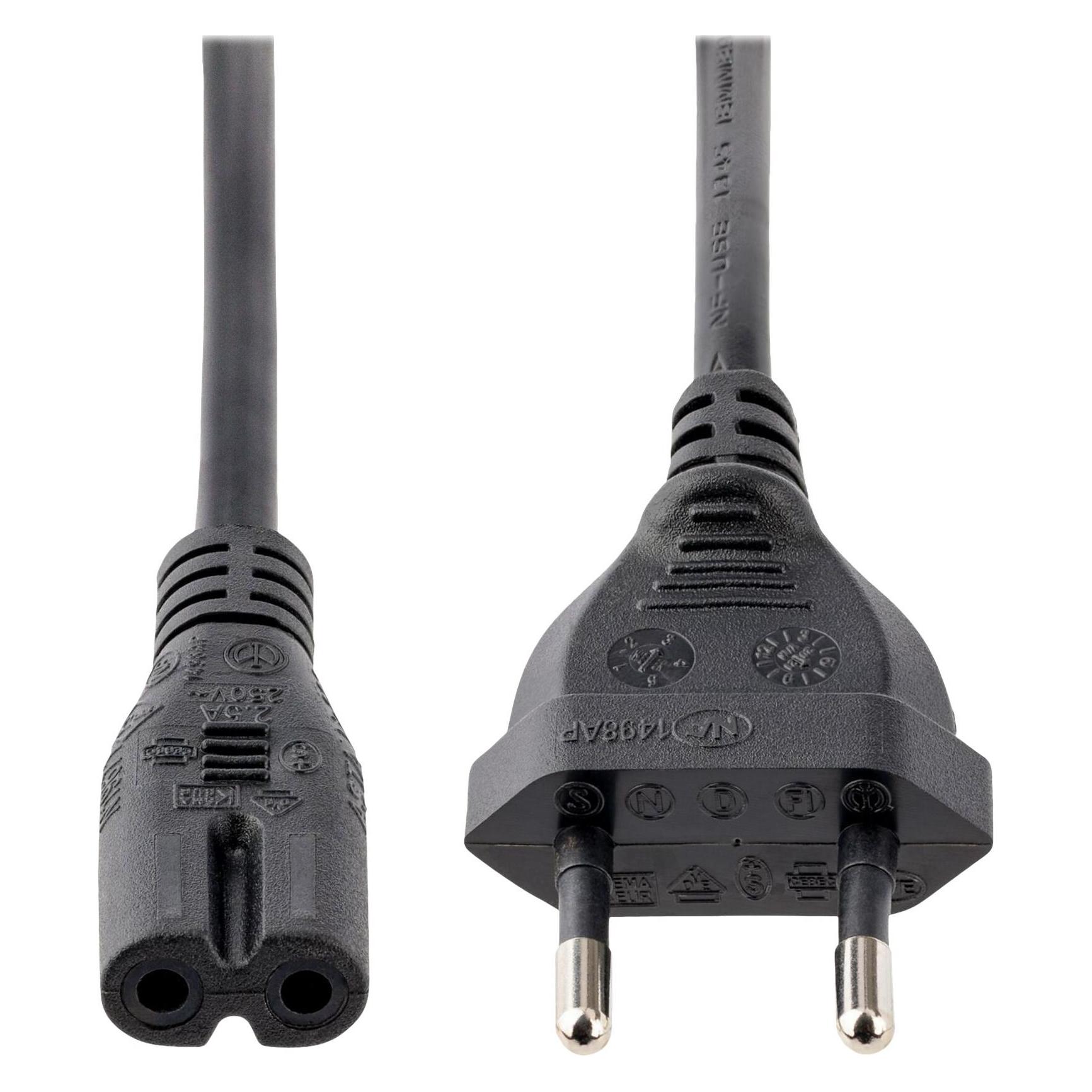 StarTech com 752E-3M-POWER-LEAD, 3 m, CEE7/16, C7-Koppler, H03VVH2-F, 250 V, 2.5 A (3 m) (752E-3M-POWER-LEAD)