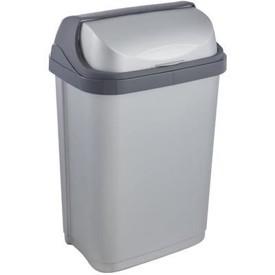 KEEEPER 10L Mülleimer mit silbernem Schiebedeckel, Rasmus-Kollektion