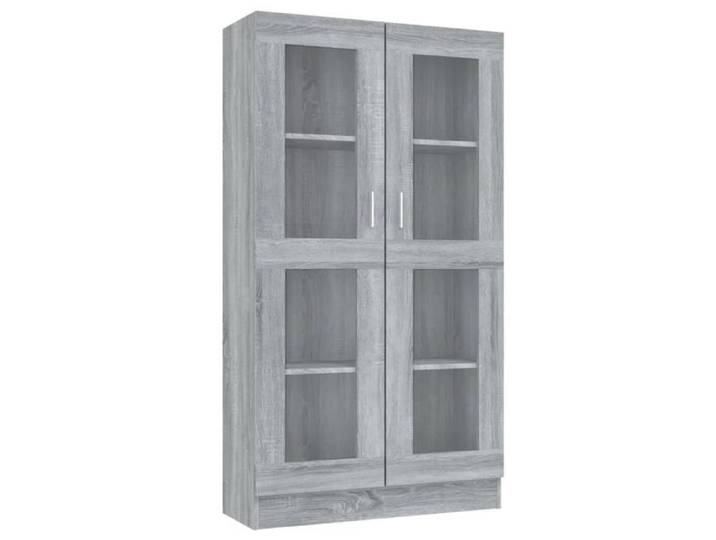 Armoire à vitrine OVONNI - Sonoma gris - 2 portes - Bois d'ingénierie - Contemporain - Design