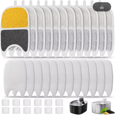 Inspire Picks 12 Pack Replacement Filters & Sponges For APETDOLA Cat Water Fountain 6packs