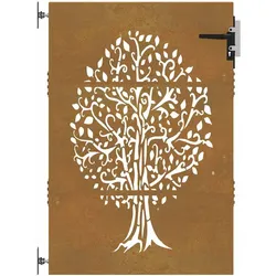 vidaXL Gartentor 85x125 cm Cortenstahl Baum-Design