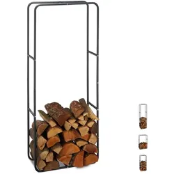 Relaxdays Kaminholzregal aus Metall Anthrazit