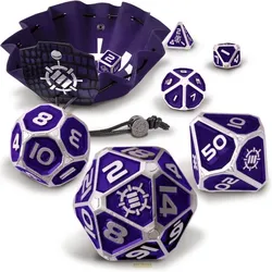 Enhance Tabletop Collectors Edition 7pc Metal RPG Dice Set Purple