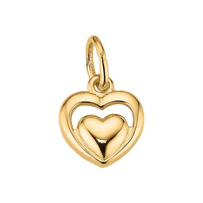 Kettenanhänger FIRETTI "Schmuck Geschenk Gold 333 Halsschmuck Anhänger Herz in Herz", gold (gelbgoldfarben, kristallweiß, kristallweiß), Schmuckanhänger, Damen, Gelbgold 333, 0,29 g, Kettenanhänger, mit Zirkonia (synth.)