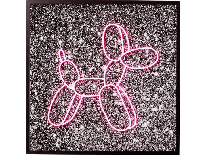 Kare-Design Bild, Schwarz, Pink, Kunststoff, Abstraktes, Tiere, quadratisch, 80x80x3.5 cm, 3D-Effekt, Bilder & Rahmen, Bilder, Sonstige Wandbilder