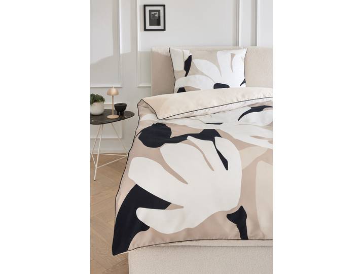 Housse de couette satin brillant Harmony 140 x 200 cm + coussin 70 x 90 cm Beige/Beige