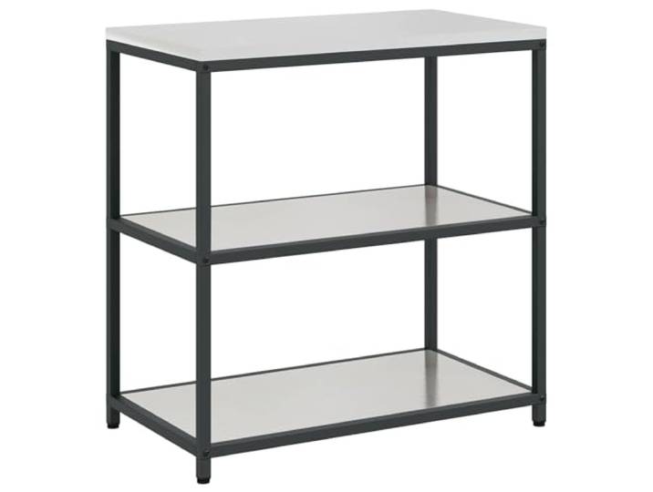 KGHFDVB Küchenregal HATTEM 90 x 50 x 92 cm Stahl Silber Edelstahl Stahl, Regale für Vorräte und Kochbücher, für Küche und Gartenküche, 90 x 50 x 92 cm, 17,45 kg, Montage mit