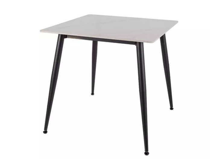 Esstisch RION 80x80 cm mit Keramikplatte, weißer Marmor