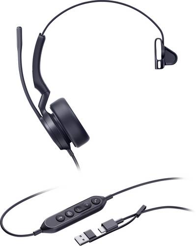Yealink UH44 Mono Teams USB-C/A On Ear Headset kabelgebunden Schwarz Telefon
