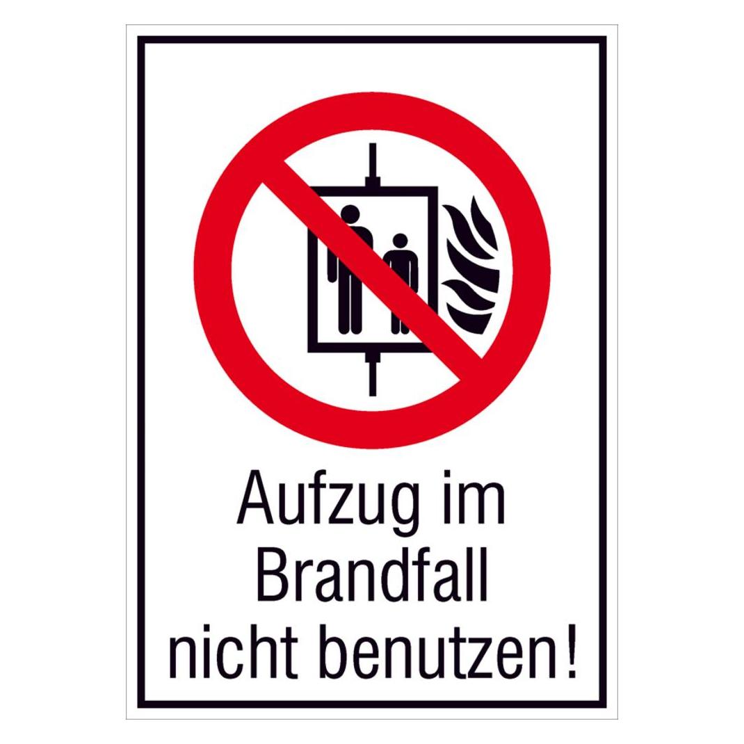 SafetyMarking VerbotsKombischild Aufzug im Brandfall nicht benutzen 13. (38.A6140)