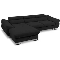 Ecksofa Fabio Stoff Schwarz
