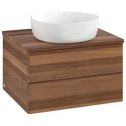 Villeroy und Boch Antao Waschtisch-Unterschrank L18012HM mit Beleuchtung, 60x36x50cm, Waschbeckenplattenfarbe warm walnut, warm walnut